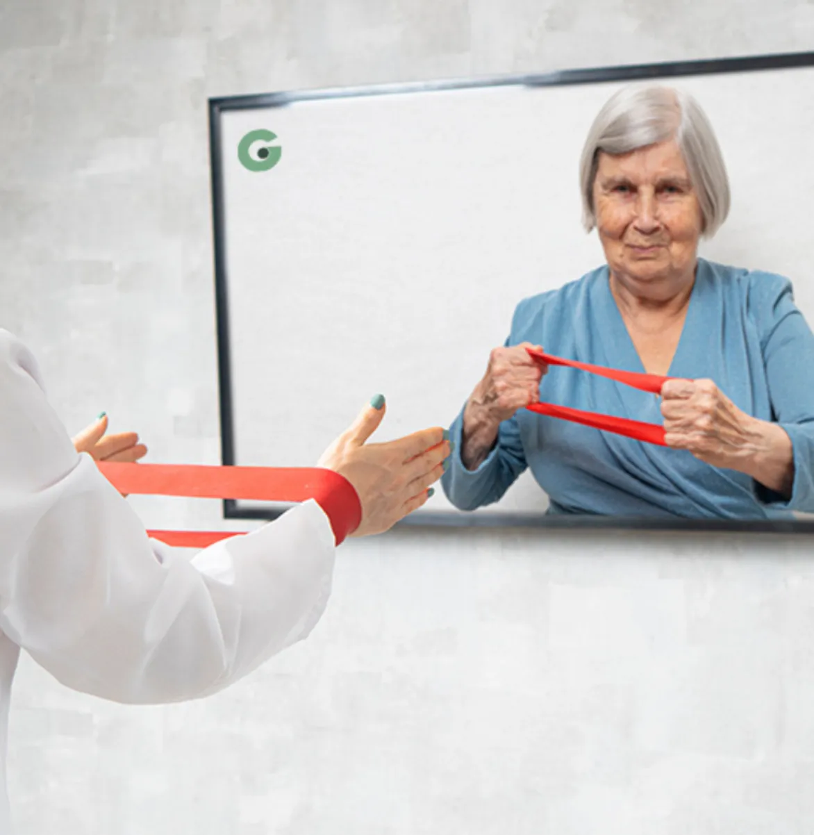 Tele-rehab session: Work injury rehab for pain relief. Improve function with personalized physical therapy.